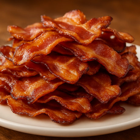 pile of sliced cooked bacon